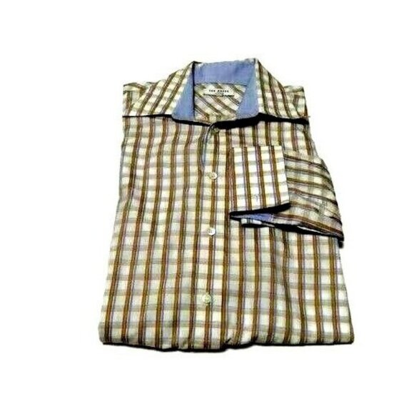 Mens Ted Baker London Button Front Shirt French Cuffs (Size 4 UK) USA Large - Picture 1 of 5